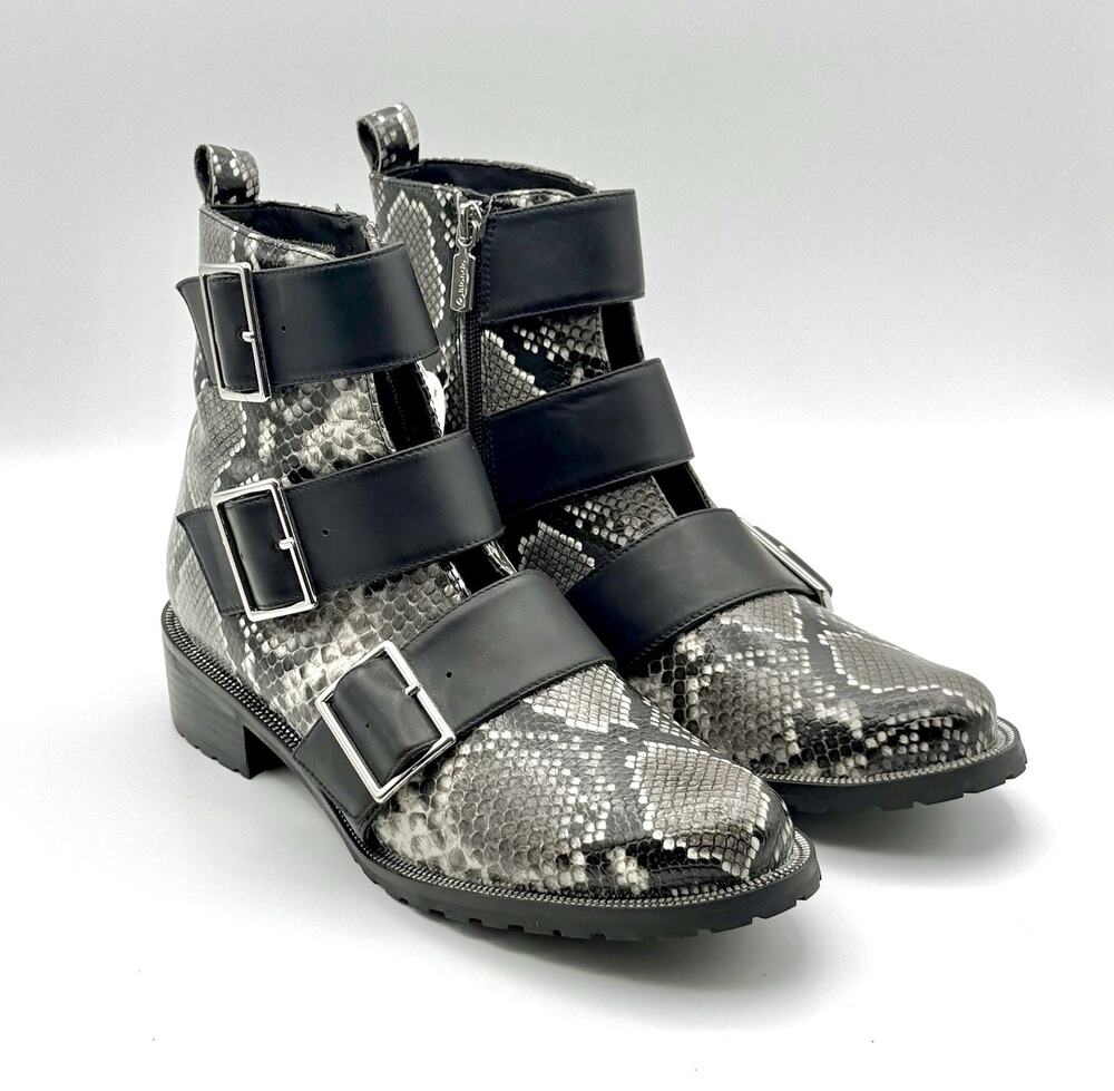 Blondo Vera Waterproof Snake Print Triple Buckle Bootie 10M - B6737 DD347 - NWT